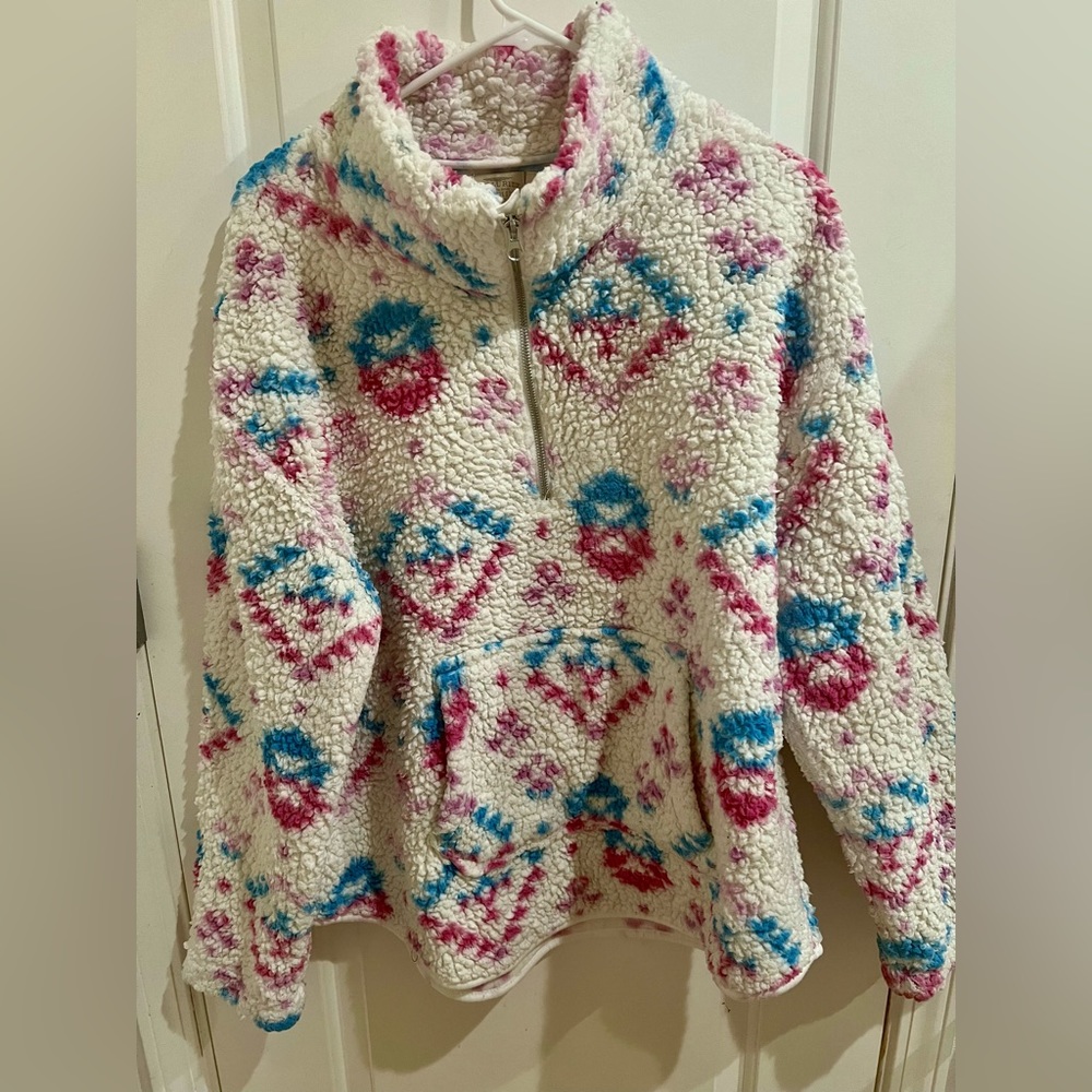 TELLURIDE CLOTHING COMPANY Fuzzy Quarter Zip Jacket Size